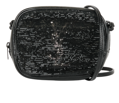 Sequin Mini Crossbody, £380, Handbags, Black, Leather, Front view